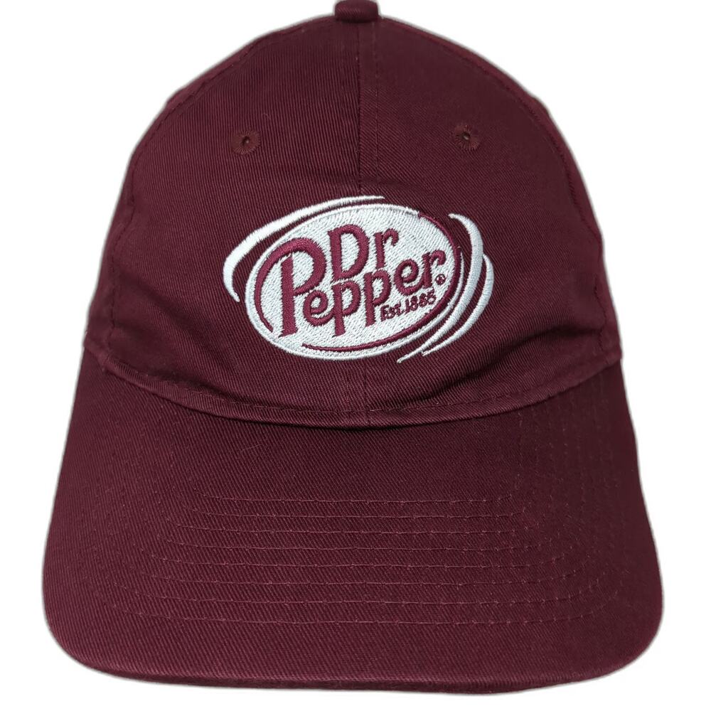 Port & Company Dr Pepper Baseball Cap Red One Size Embroidered Strapback Hat